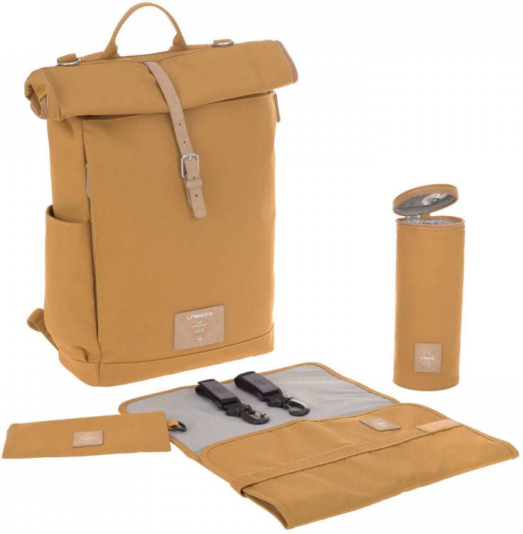 LÄNSSIG Länssig Luiertas Rolltop Backpack Incl. Verschoningsmatje Curry