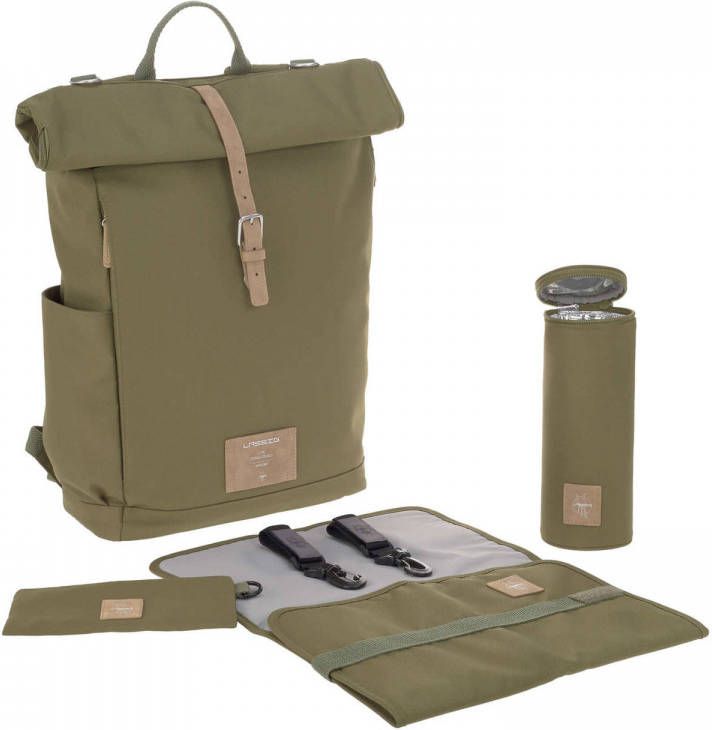 LÄNSSIG Länssig Luiertas Rolltop Backpack Incl. Verschoningsmatje Olive
