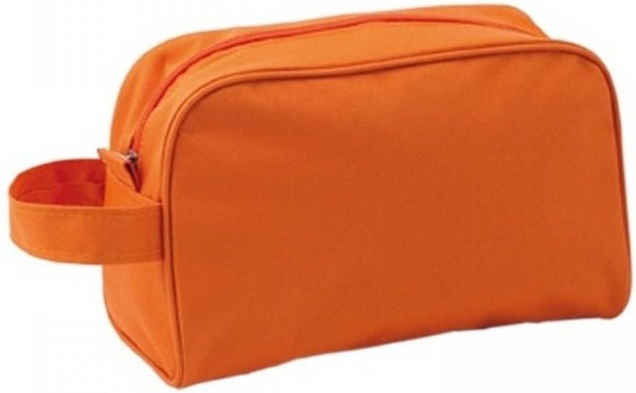 Merkloos Handbagage Toilettas Oranje Met Handvat 21, 5 Cm Voor Heren/dames Toilettassen