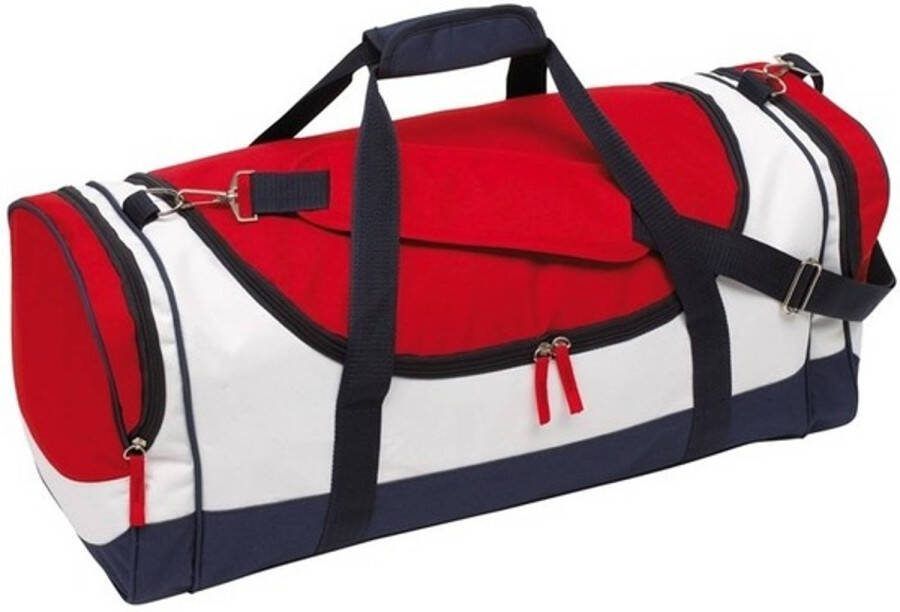 Merkloos Sporttas/reistas Blauw/rood/wit 45 Liter Sporttassen