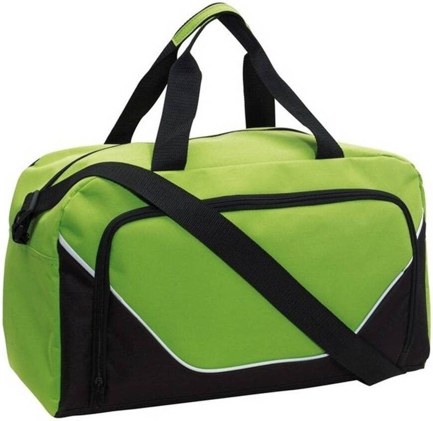 Merkloos Sporttas/reistas Lime Groen/zwart 29 Liter Sporttassen