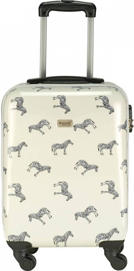 Princess Traveller Trendy Animal Zebra Cabin Trolley S white Harde Koffer