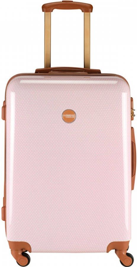 Princess Traveller Trendy Dots Medium pink Harde Koffer