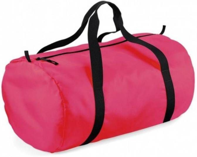 Bagbase Fuchsia Neon Roze Ronde Polyester Sporttas/weekendtas 50 X 30 X 26 Cm Sporttassen