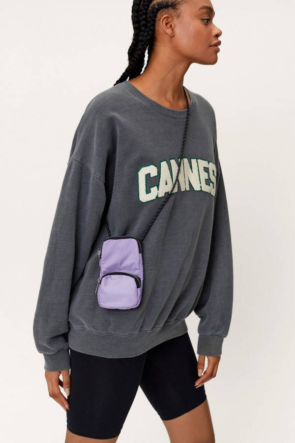 boohoo Kleine Nylon Schoudertas, Lilac