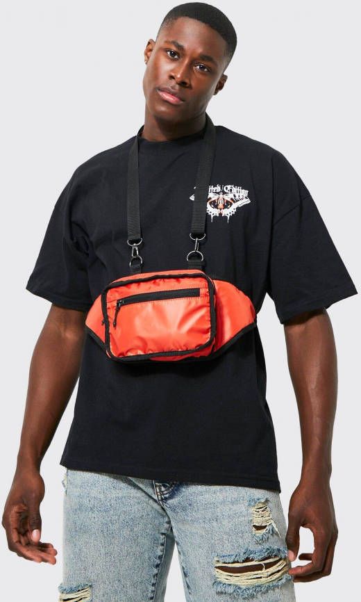 boohoo Nylon Borstharnas, Orange