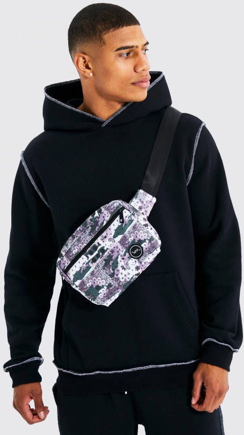 boohoo Nylon Camouflage Print Schoudertas, Stone