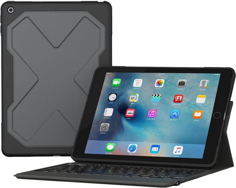ZAGG Rugged Messenger Keyboard QWERTY iPad 2017 2018 zwart ZAGG Rugged Messenger Keyboard QWERTY iPad 2017 2018 zwart