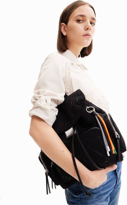 Desigual Middelgrote rugzak met broderie anglaise