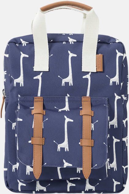 Fresk rugzak Small met giraffeprint donkerblauw