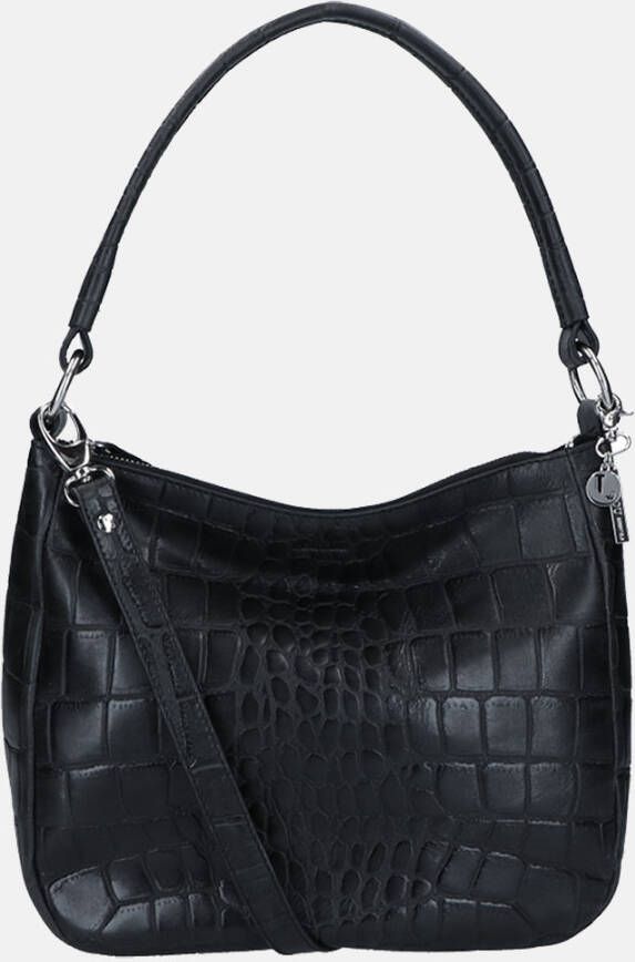 Loulou Essentiels Vintage Croco schoudertas black