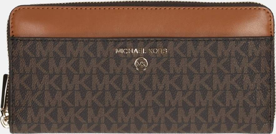 Michael Kors Jet Set Bruine Leren Ritsportemonnee