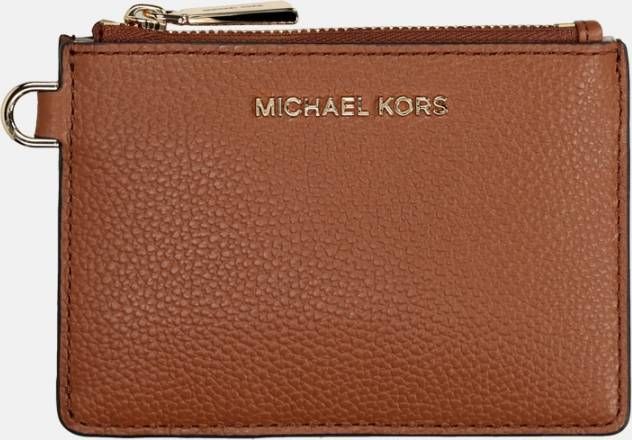 Michael Kors Jet Set Bruine Leren Ritsportemonnee