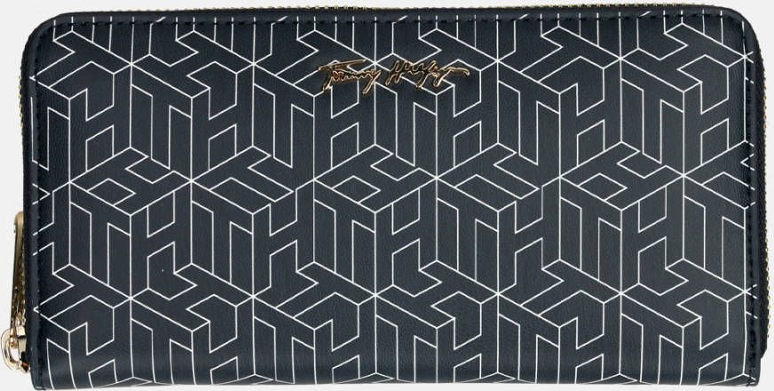 Tommy Hilfiger Portemonnee ICONIC TOMMY LARGE ZA MONOGRAM met een kleingeldvak voorzien van ritssluiting