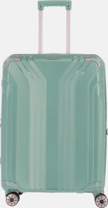 Travelite Elvaa 4 Wiel Trolley M Expandable green Harde Koffer