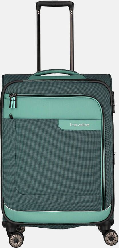 Travelite Viia 4 Wheel Trolley M Expandable green Zachte koffer