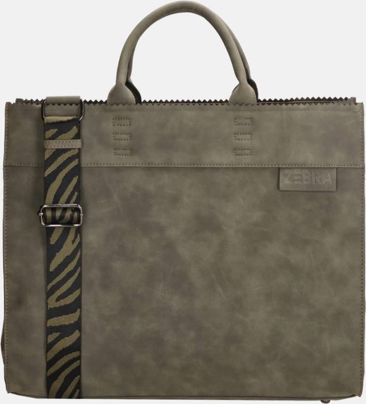 Zebra Natural Bag Kartel Merel Handtas Olijfgroen