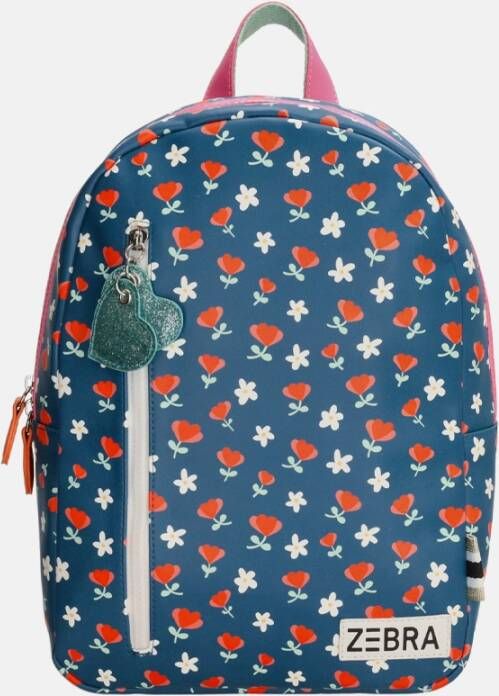 Zebra Trends kinderrugzak M blauw multi bloemen
