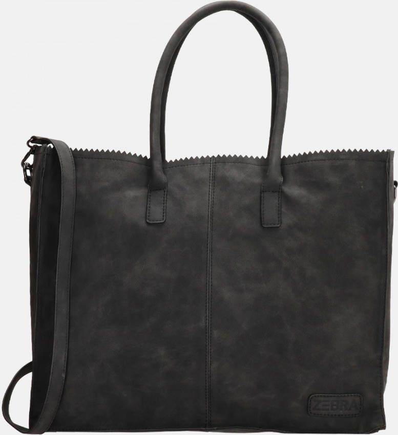 Zebra Trends Natural Bag Lisa Shopper 15, 6 inch zwart