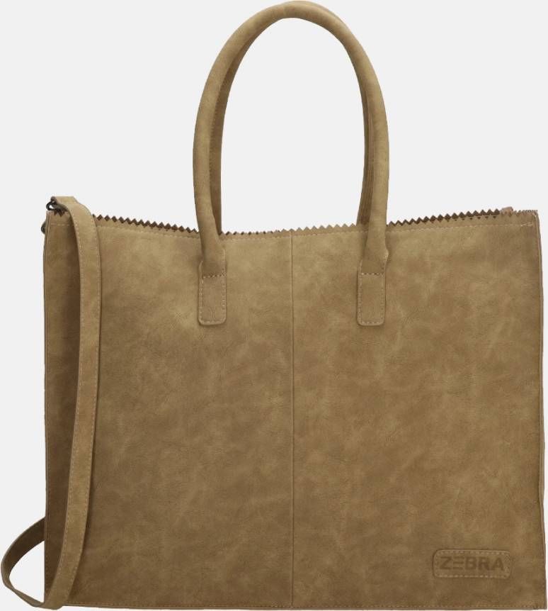 Zebra Trends Zebra Natural Bag Lisa XL Shopper Olijfgroen