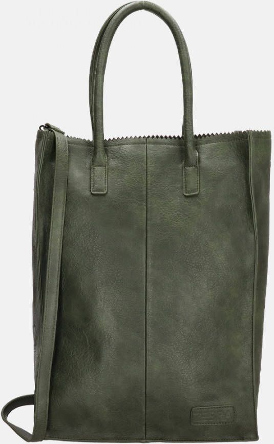 Zebra Trends Rosa shopper 15.6 inch XL leatherlook legergroen
