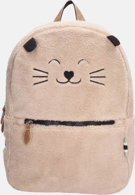 Zebra Trends Zebra Girls Rugzak S Zebra Teddy Cat Crème