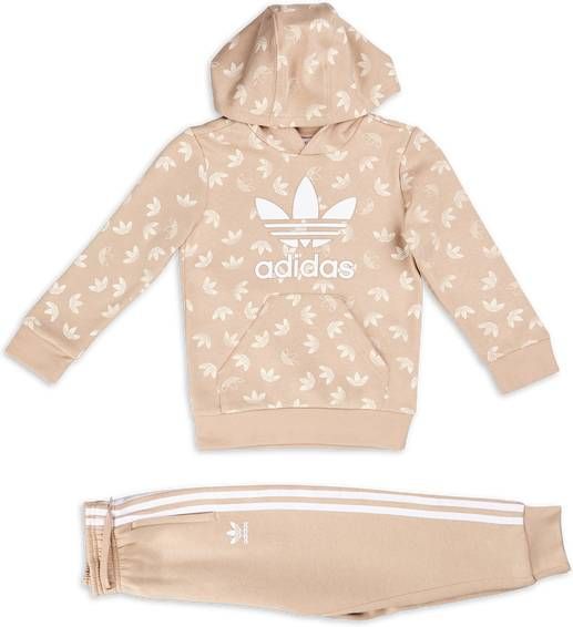 Adidas Adicolor All Over Printed Trefoil Hooded Suit Voorschools Tracksuits