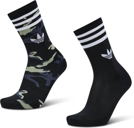 Adidas Originals Adicolor sokken set van 2 zwart/lichtgroen/blauw