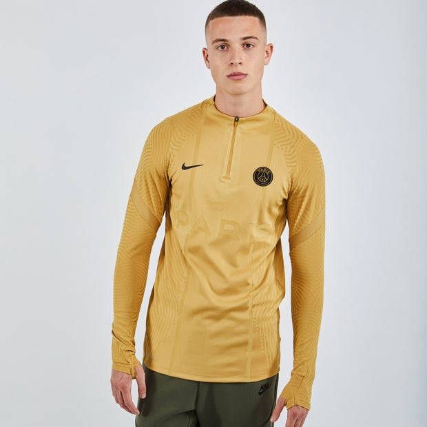 Nike Paris Saint German Vaporknit Drill Top Heren Track Tops Gold Poly Fleece