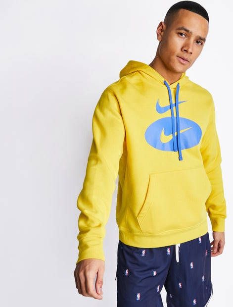 Nike Swoosh Over The Head Hoody Heren Hoodies Yellow 80% Katoen, 20% Polyester