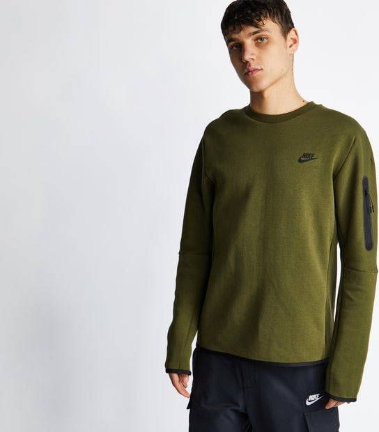 Nike Tech Fleece Crew Neck Heren Sweatshirts Green Poly Fleece