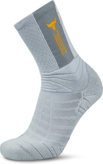 Under Armour Crew Project Rock Unisex Sokken Grey 94% Polyester, 4% Elastaan Maat LG/XL