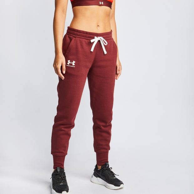 Under Armour Damesjoggingbroek Rival Fleece Chestnut Rood/Wit