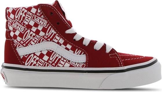 Vans Sk8 Hi voorschools Schoenen Red Textil, Leer
