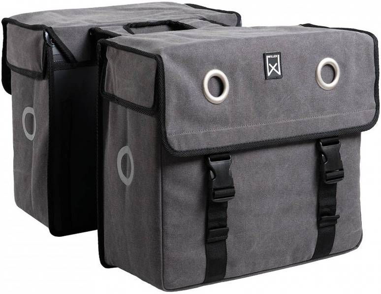 Willex Dubbele fietstas Canvas 67 liter grijs