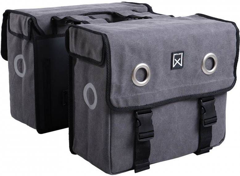 Willex Dubbele fietstas Canvas Plus 46 liter grijs