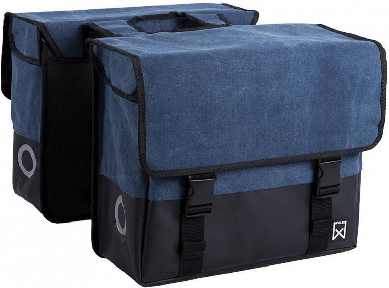 Willex Dubbele fietstas Canvas Plus 67 liter blauw/zwart