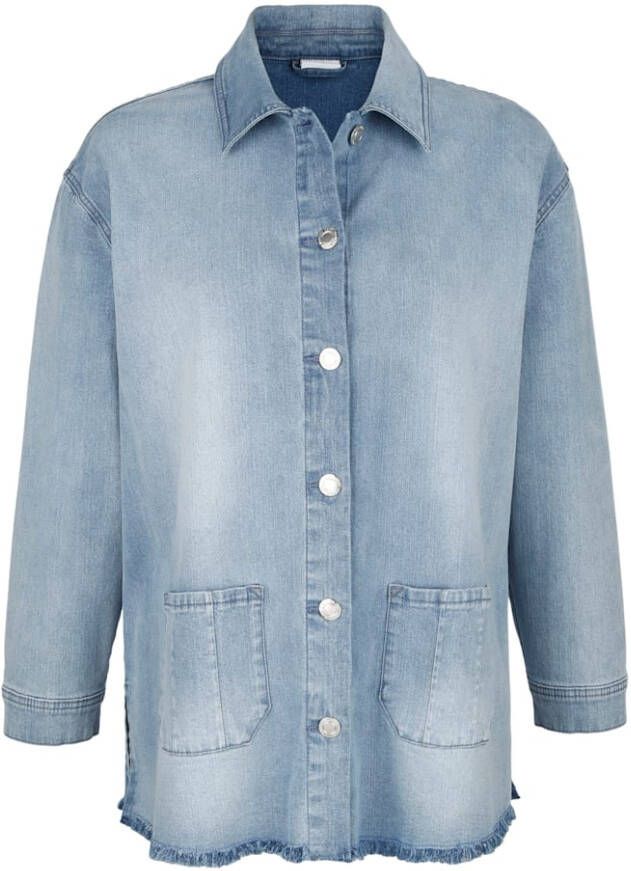 MIAMODA Jeansoverhemd in trendy model Blue bleached