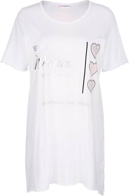MIAMODA Longshirt met puntige zoom Wit