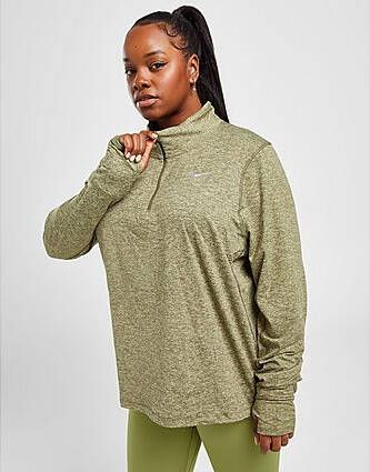 Nike Plus Size Element 1/4 Zip Top Green Dames