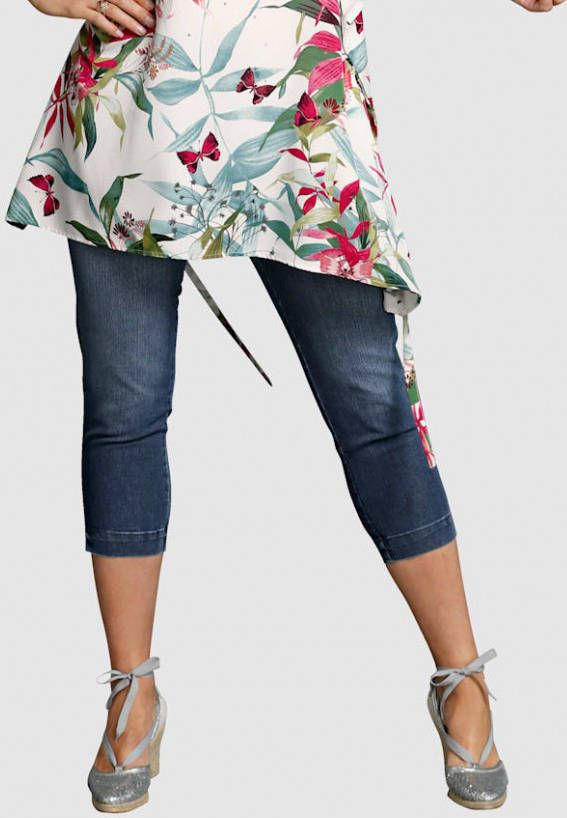 MIAMODA 7/8 jegging met elastische band Blue stone