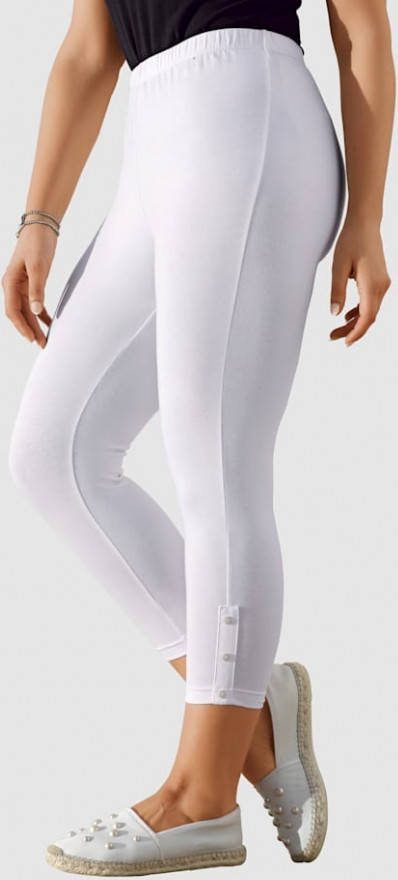 MIAMODA 7/8 legging met sierknoopjes Wit