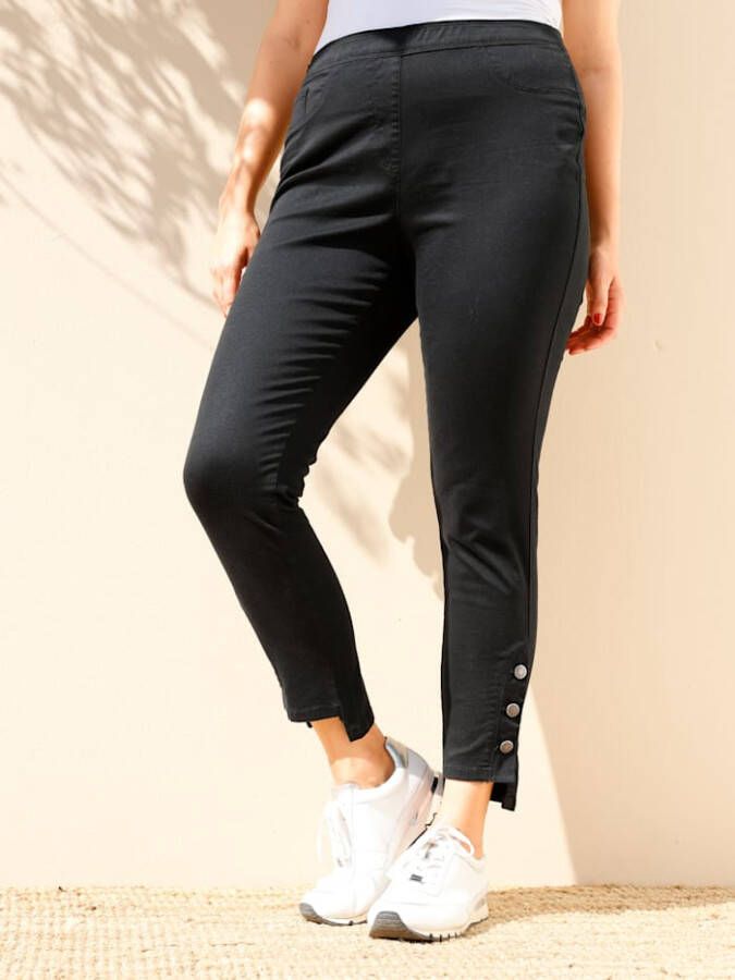 MIAMODA Jegging met extra brede elastische band Black stone