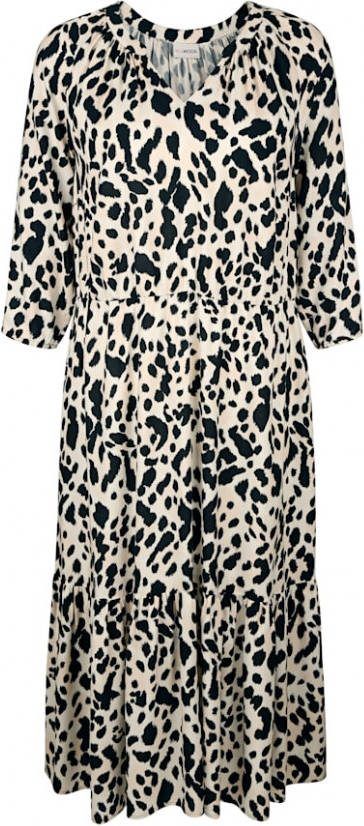 MIAMODA Jurk met trendy animalprint Zwart/Wit/Beige