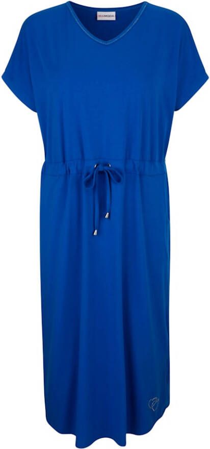 MIAMODA Jersey jurk in oversized model Neonblauw