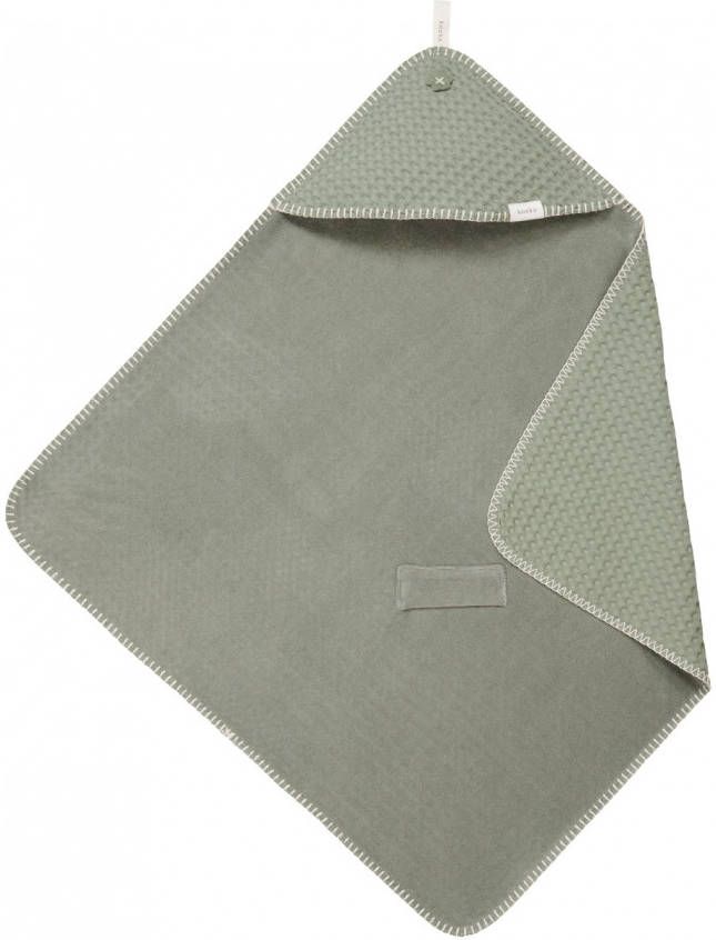 Koeka Antwerp omslagdoek wafelstof/stretch badstof 100x105 cm shadow green