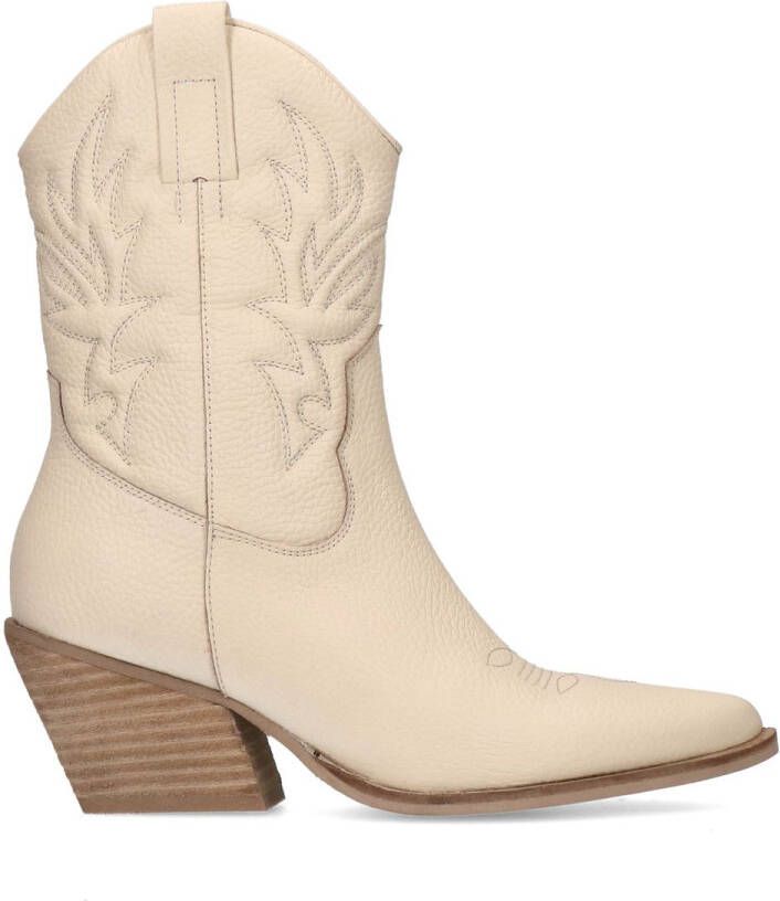 Manfield Offwhite leren cowboylaarzen