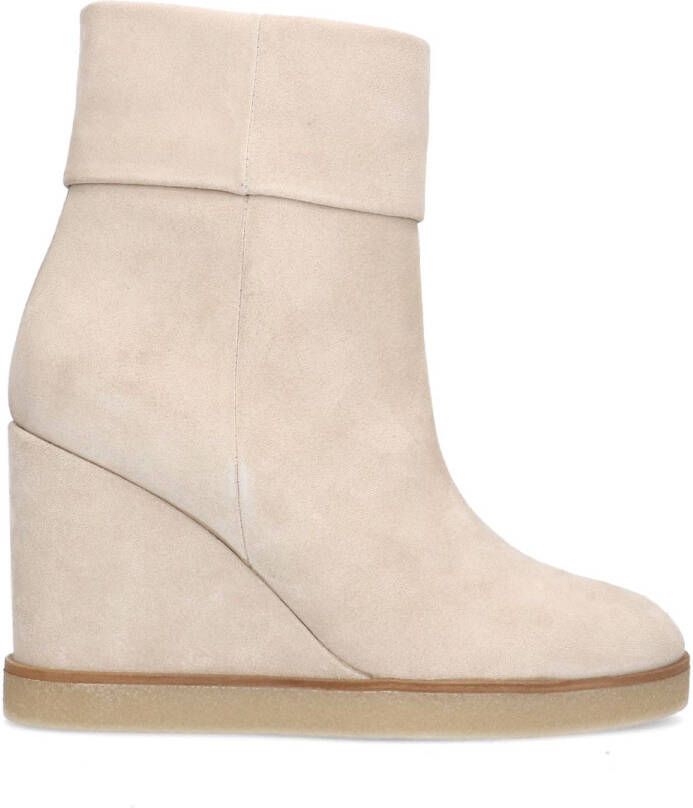 Manfield Beige suède sleehakken