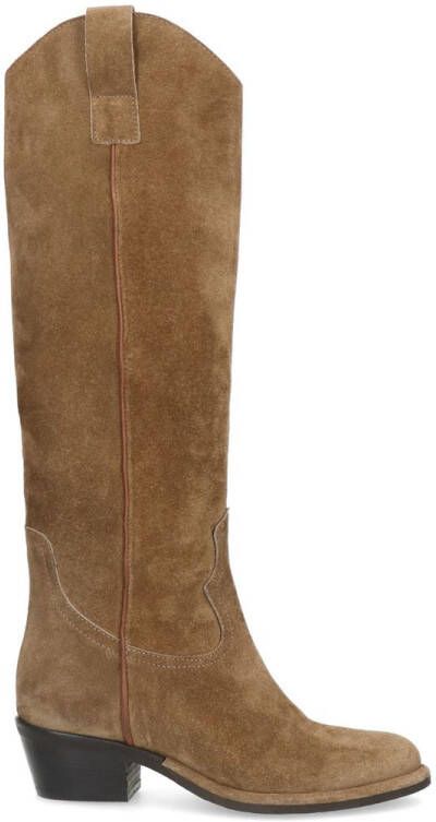 Manfield Cognac suède cowboylaarzen