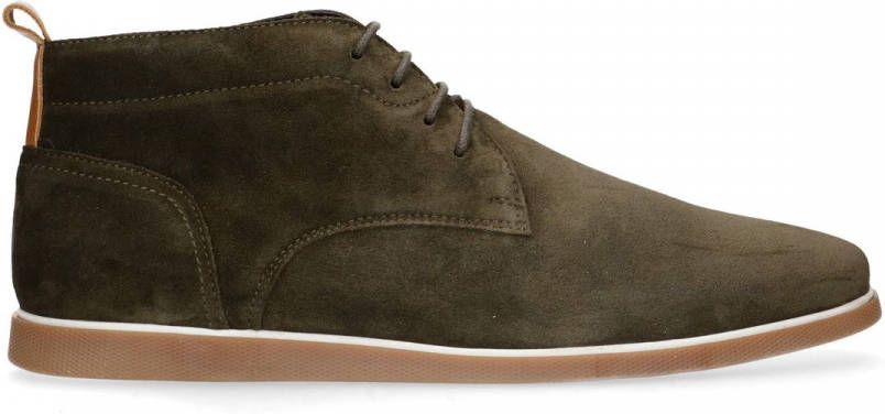 Manfield Donkergroene veterboots